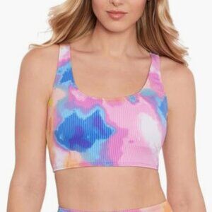 Salt + Cove Women's Juniors' Tie-Dyed Bikini Top Swimsuit Size S  3400